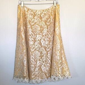 Papell Boutique Evenings Lace A-Line Skirt 10
